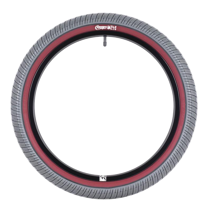 Shadow Creeper BMX Reifen, 20 x 2.4 Zoll Schwarz / Grau Rot - Bikers Base