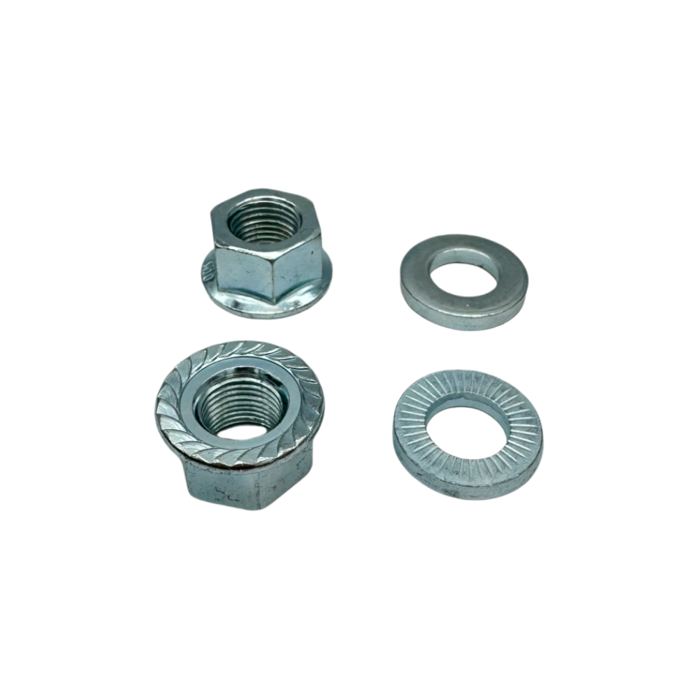Bikers Base -  10mm BMX Achsmuttern + Unterlegscheiben Hub Nuts Universell Silber 1 Paar - bikers-base.myshopify.com