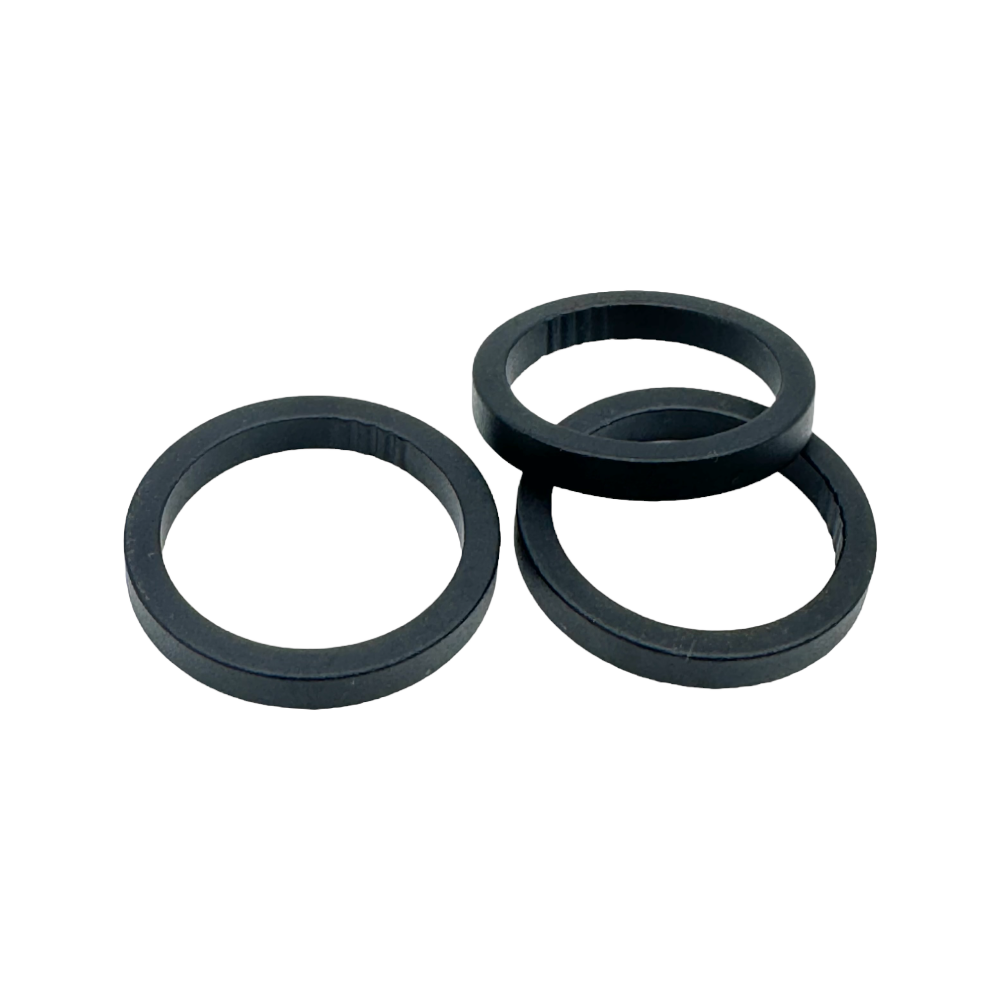 3x Alu Spacer 5mm Matt Schwarz 1 1/8 Zoll für BMX Steuersatz  MTB Touring Race - Bikers Base