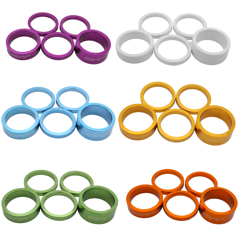 Contec Spacer 5er Set 5mm 10mm 15mm Aluminium 1 1/8 Zoll für BMX Steuersatz MTB - Bikers Base