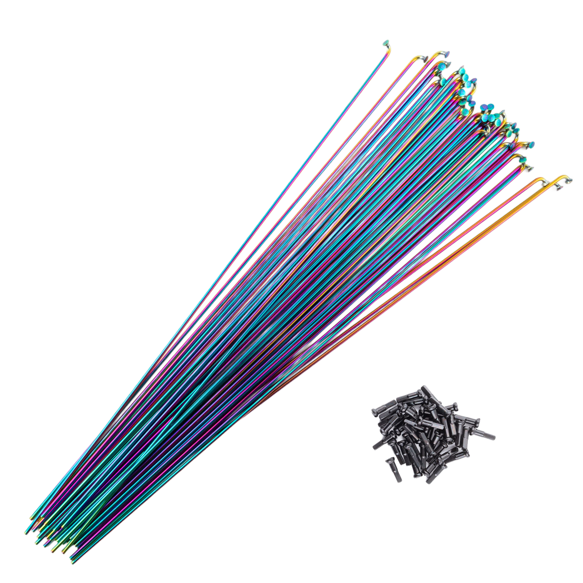 Don Speiche -  Don Speiche ION Rainbow (Oilslick) Speichen 2.0 / 80 - 300mm + Speichennippel - bikers-base.myshopify.com