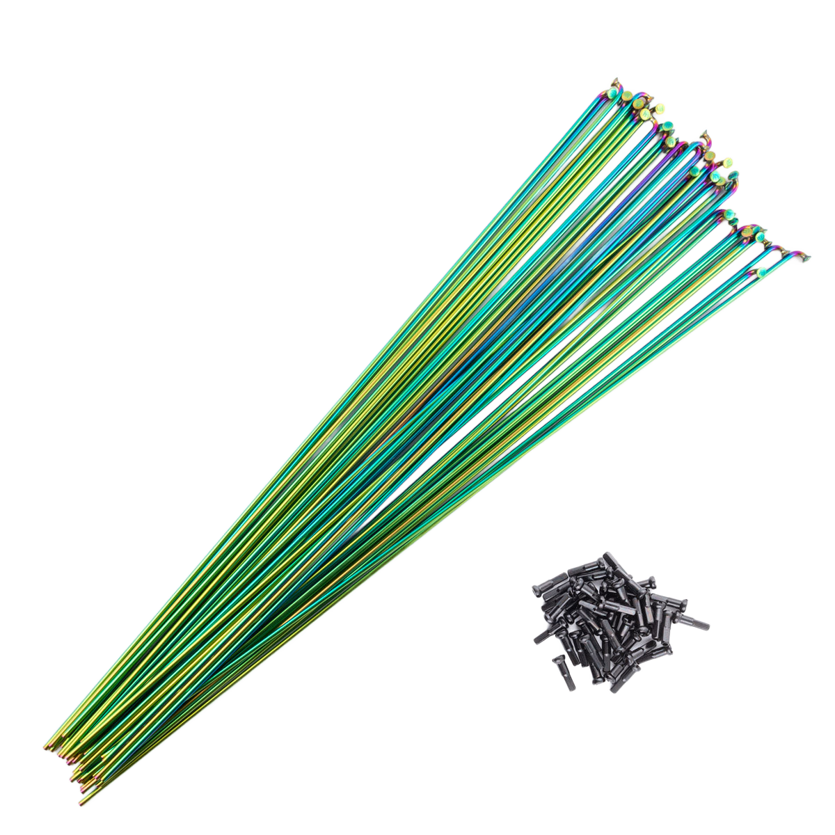 Don Speiche -  Don Speiche ION Grün (Oilslick) Speichen 2.0 / 80 - 300mm inkl. Speichennippel - bikers-base.myshopify.com