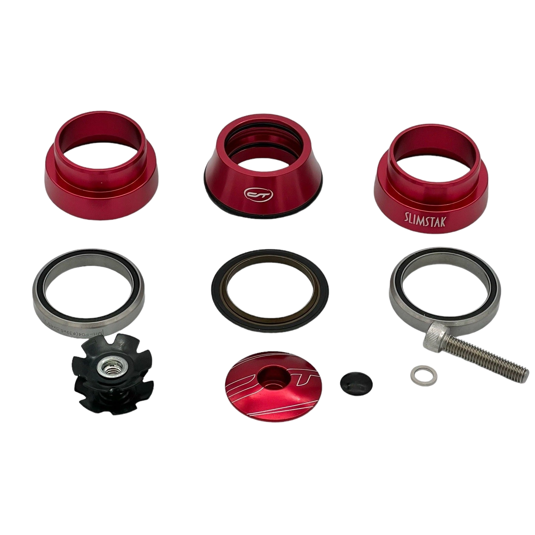 CONTEC Steuersatz AHS-40 Select  1 1/8 Zoll Rot Alu EC39/28,6 EC39/31 #22 - Bikers Base