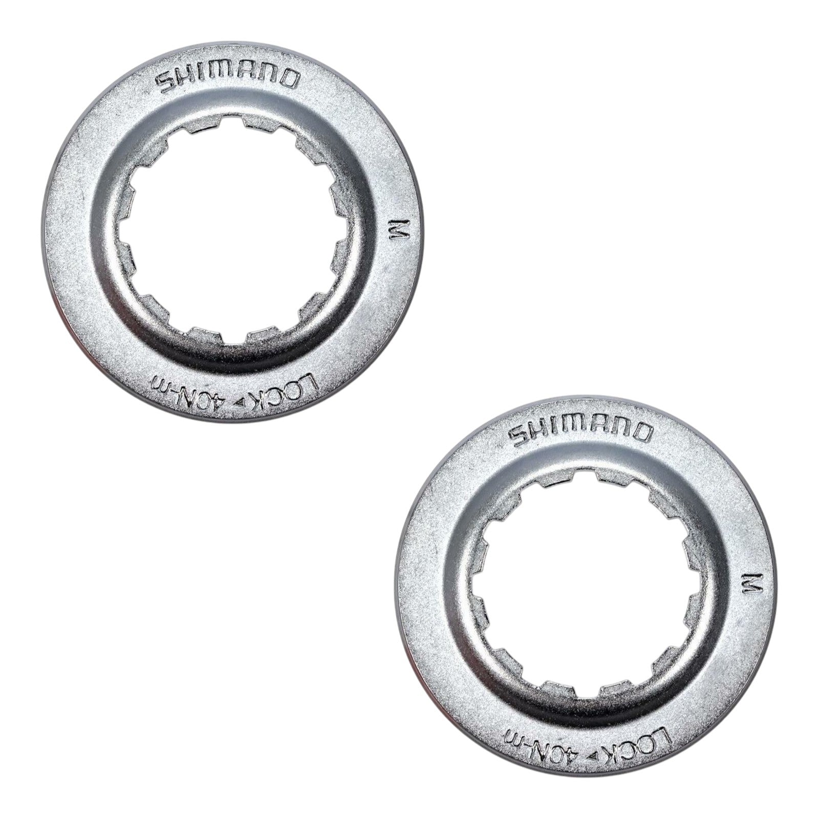 2x Shimano Disc Center Lock Ring Verschlussring mit Innenverzahnung Silber - Bikers Base