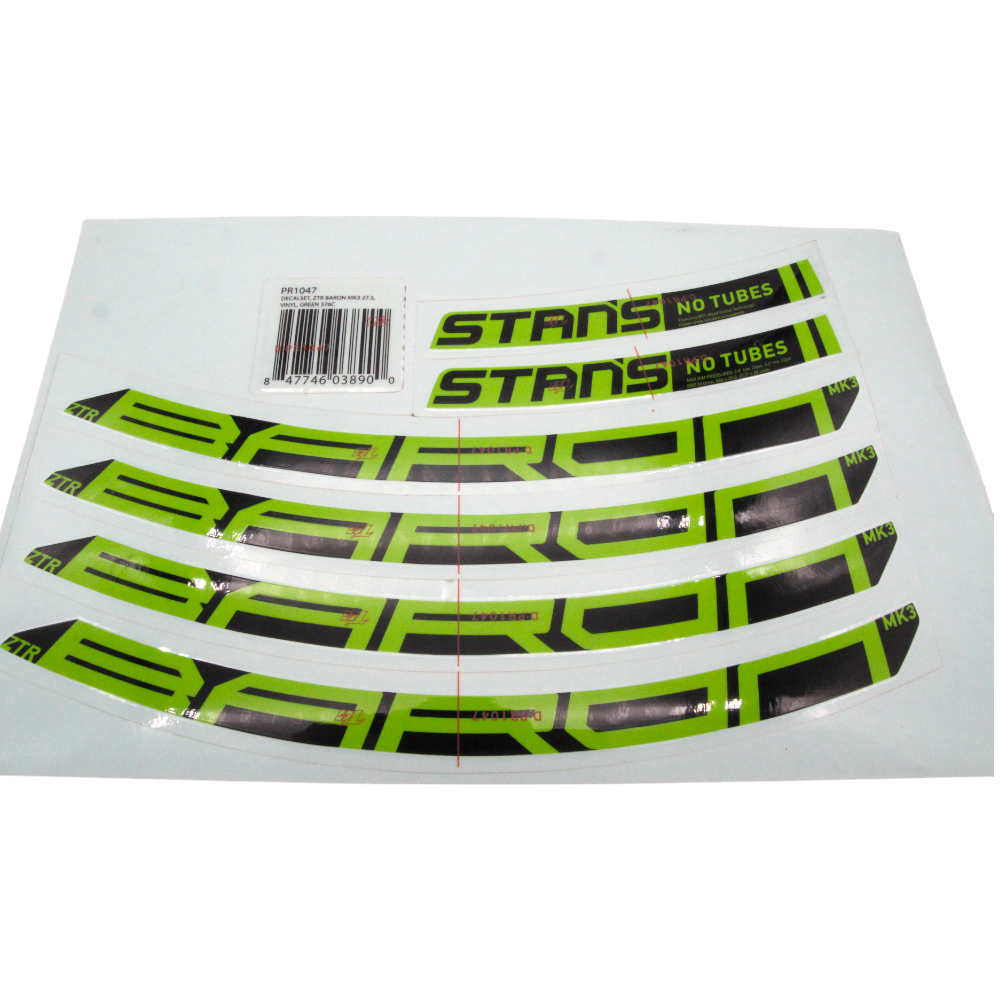 Stan's NoTubes NOTUBES Laufrad Aufkleber ZTR Baron 27,5" MK3 grün - Bikers Base