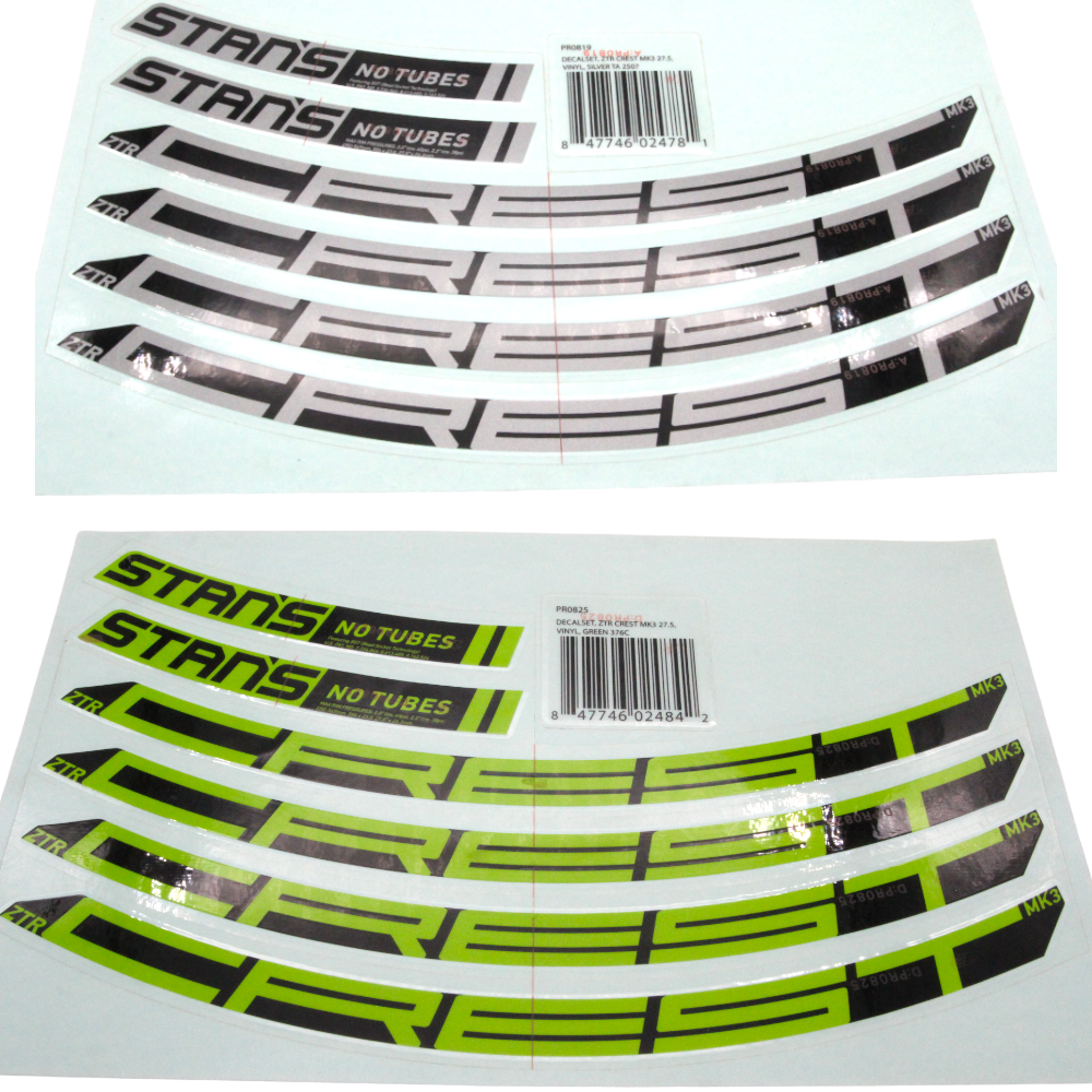 Stan's NoTubes Laufrad Aufkleber Set ZTR Crest MK3 27.5 Zoll - Bikers Base
