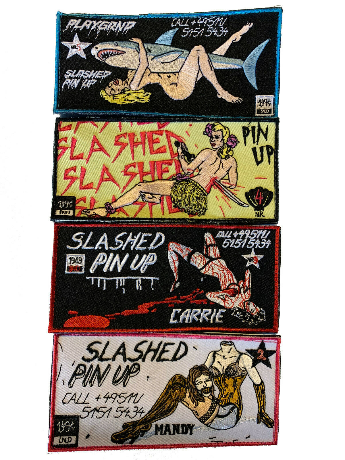 Playgrnd -  PLAYGRND Slashed Pin Up Girl Klett Patch Aufnäher Fullsize Cap Mütze Beanie - bikers-base.myshopify.com