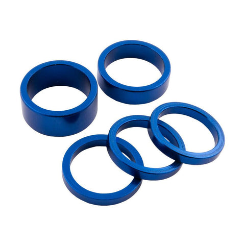 5x Alu Spacer Set Blau 1 1/8 für Steuersatz BMX MTB Touring Race - Bikers Base (5804971622566)