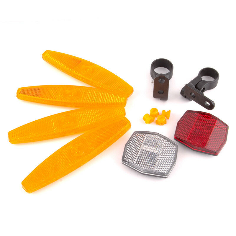 Fahrrad Reflektor Set 6-teilig / weiß / rot / orange #21 - Bikers Base