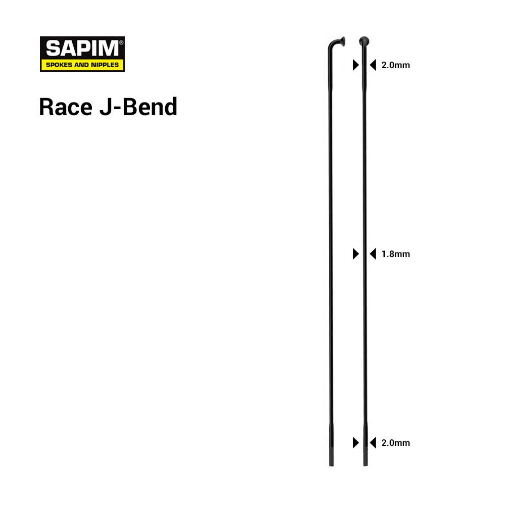 Sapim -  4 Stück Sapim Race Speichen J-Bend 2.0/1.8/2.0 schwarz div. Längen - bikers-base.myshopify.com