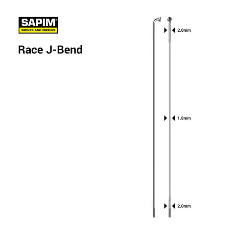 4 Stück Sapim Race Speichen J-Bend 2.0/1.8/2.0 silber div. Längen - Bikers Base (5804512313510)